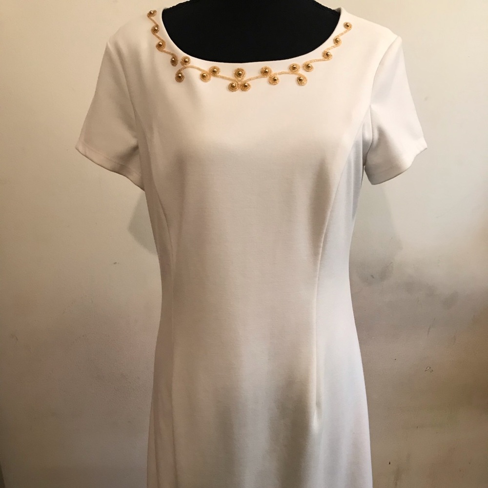 Cream dress with gold Embroidery